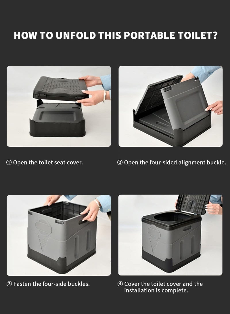 Bukela Portable Mobile Toilet Seat,Portable Potty Folding for Camping,home,Travel, Boat,Hiking,Long Trips - Image 4